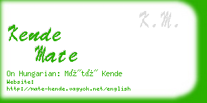 kende mate business card